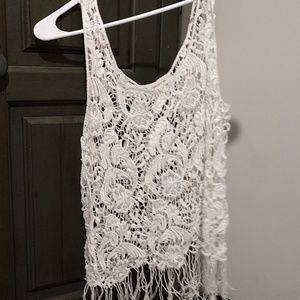Crochet fringe top